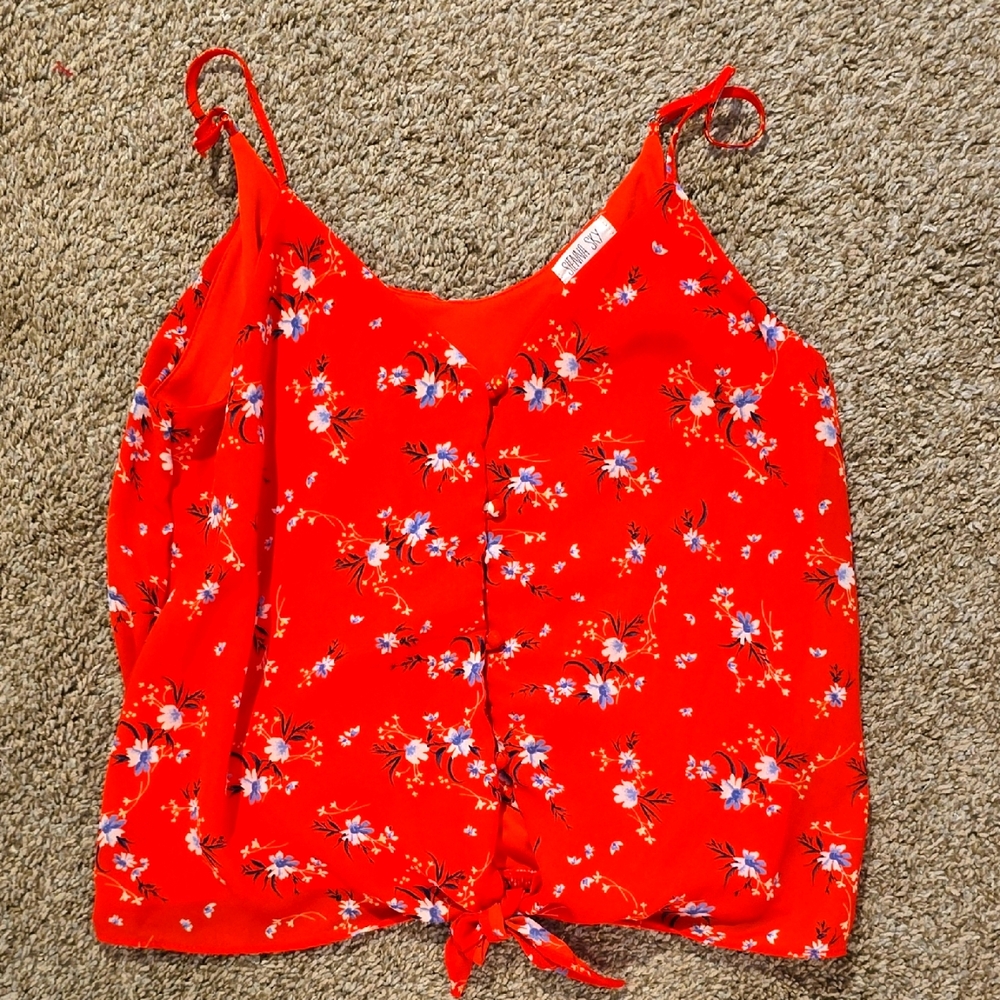 Floral Red Women's Top